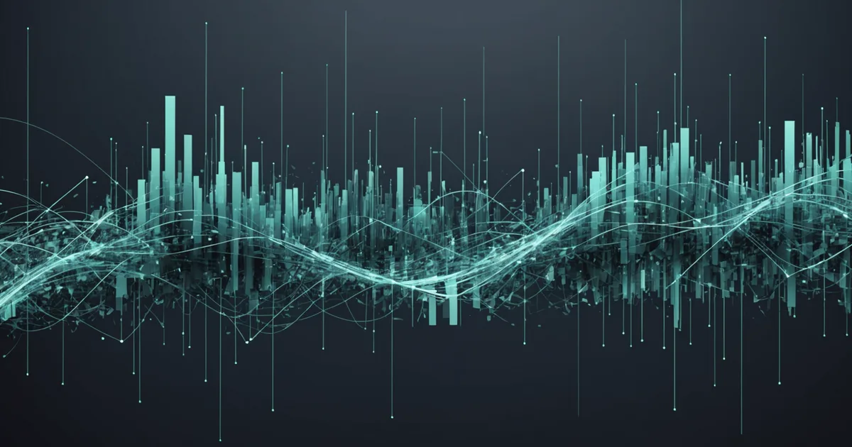 Abstract data quality visualization showing clean vs noisy procurement data