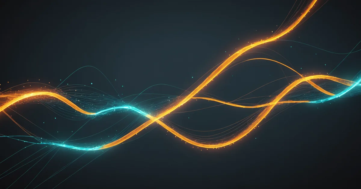 Abstract visualization of spend data converging with supplier risk signals